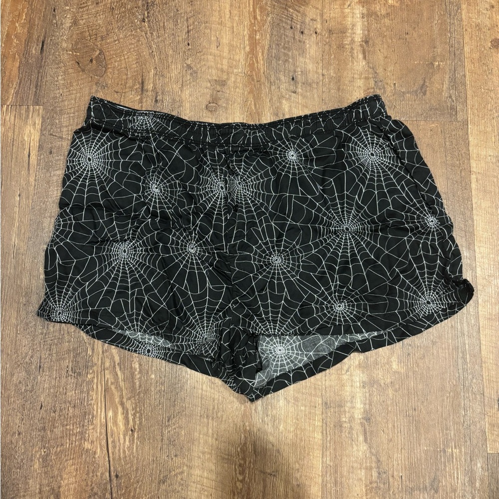 PINK Victoria's Secret Black Web Pattern Boxer Shorts